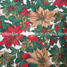 Gold Printed Cotton Fabric with Golden Color, Specially for Christmas Day